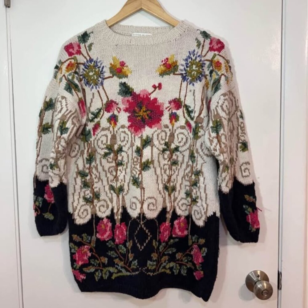 Vintage 90's Jennifer Reed Handknit Sweater (Small)